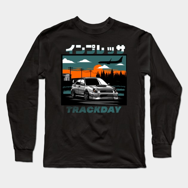 Subaru Impreza WRX bugeye silver Long Sleeve T-Shirt by aredie19